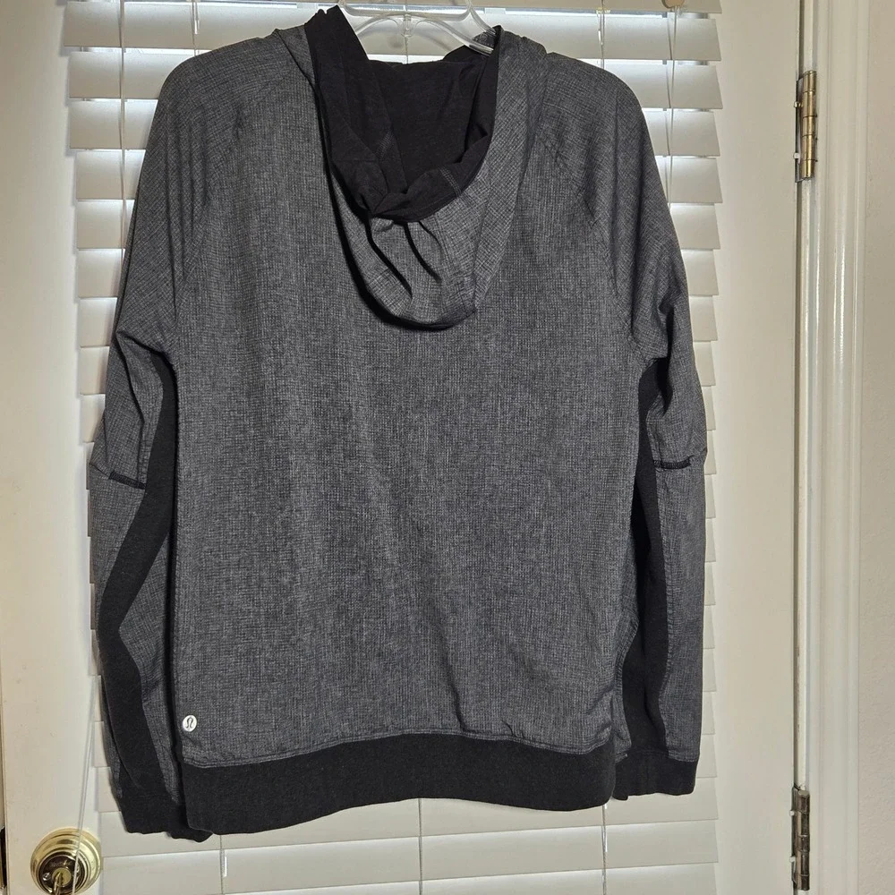 Lululemon Reversible Half Zip Hoodie Mens Small Grey Charcoal Active‎ Pullover